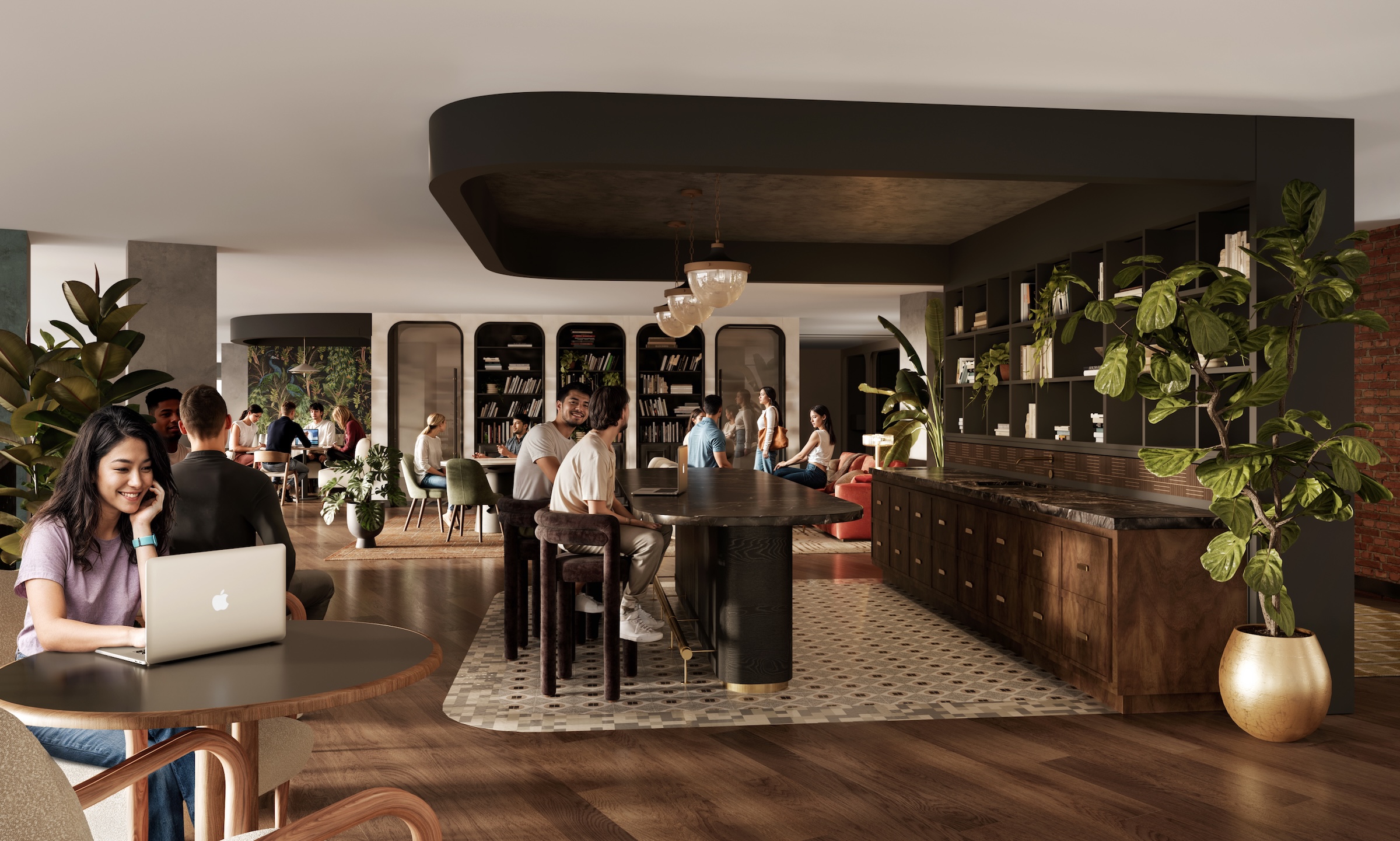 Rambler Riverfront study mezzanine for Purdue University students