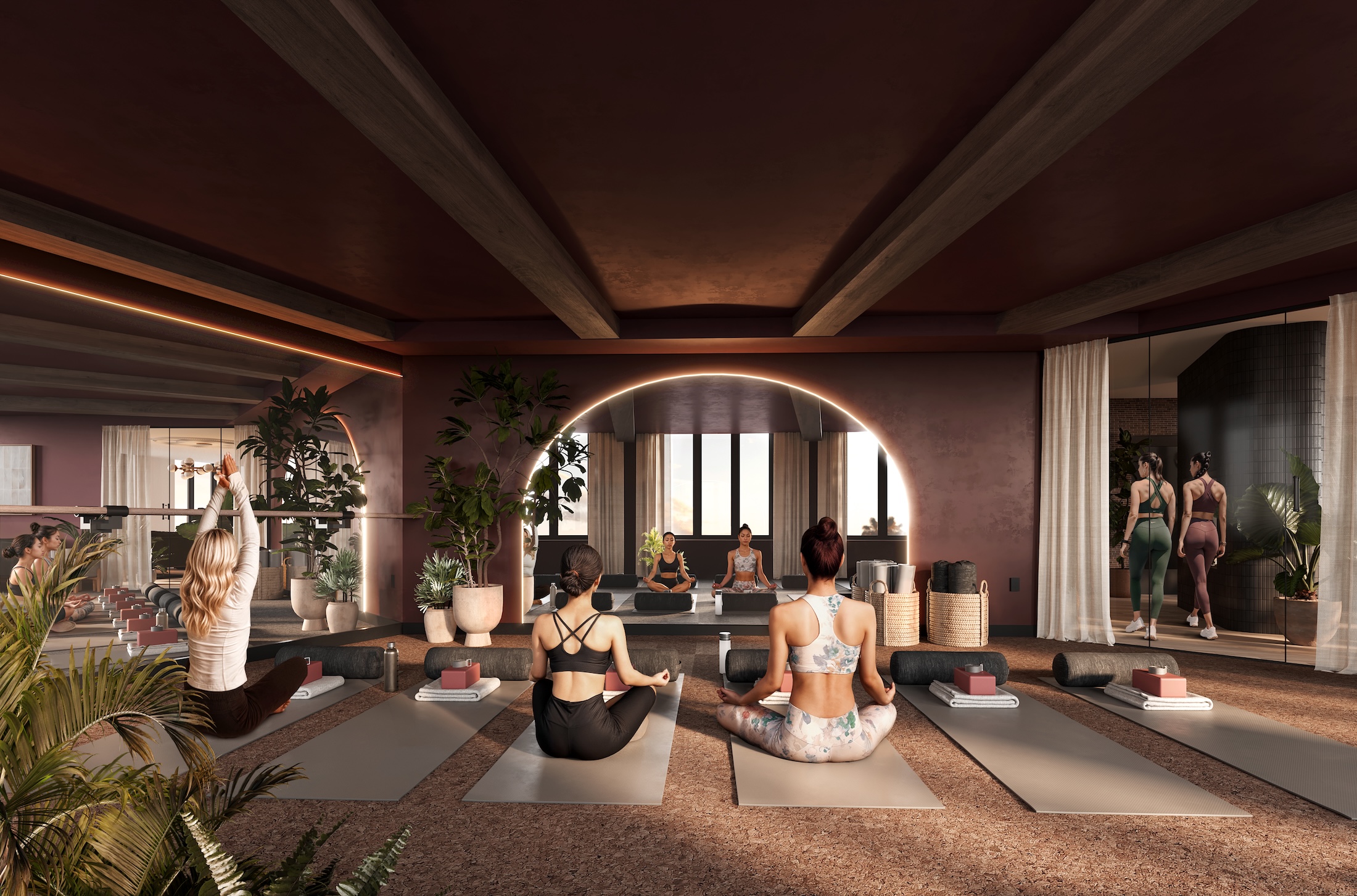 Yoga Studio Room at student housing Rambler Riverfront near Purdue University